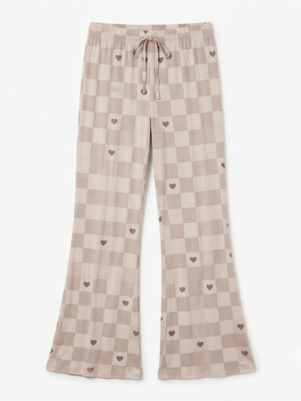 Forever French Bamboo Viscose Heart Checkerboard Lounge Pants - Size M